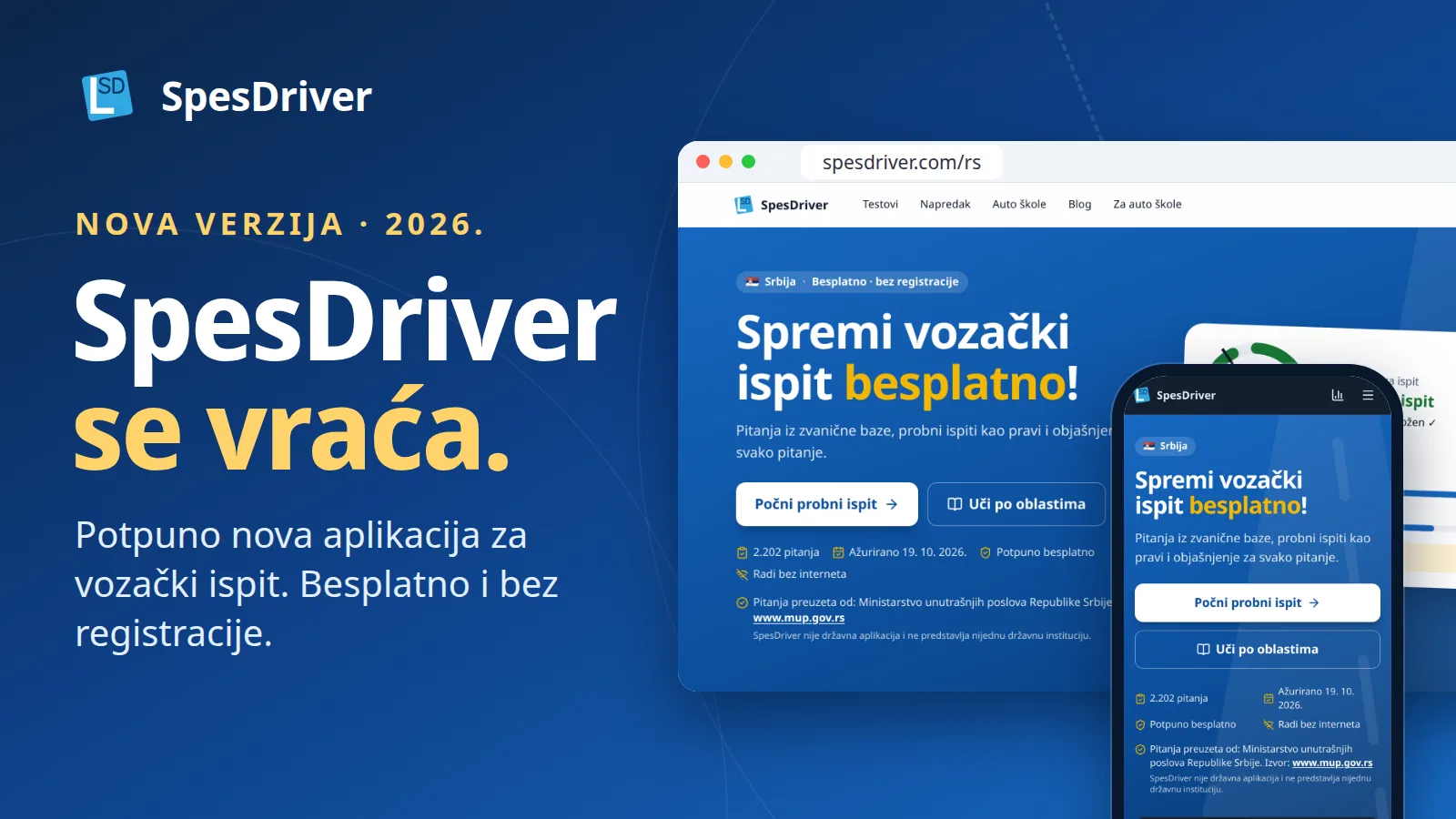 SpesDriver se vraća: novi sajt na laptopu i aplikacija na telefonu