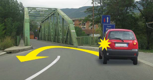 Slika uz pitanje: Na mostu, u situaciji prikazanoj na slici