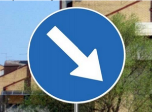 Slika uz pitanje: Saobraćajni znak prikazan na slici označava