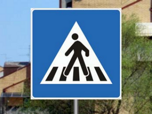 Slika uz pitanje: Saobraćajni znak prikazan na slici označava