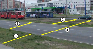 Slika uz pitanje: Tramvajska baštica je na slici označena brojem