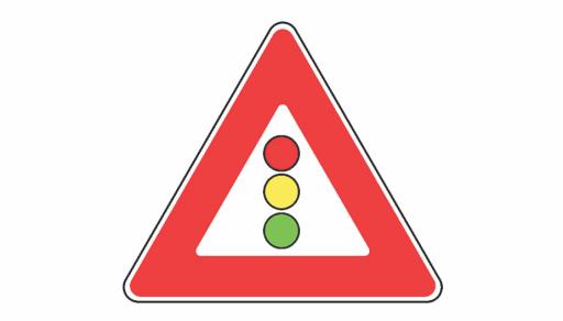 Saobraćajni znak: Nailazak na raskrsnicu regulisanu svjetlosnom saobraćajnom signalizacijom