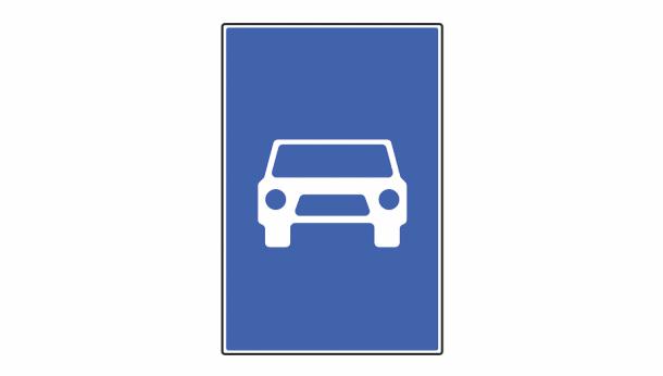 Saobraćajni znak: Mjesto od kog počinje put rezervisan za saobraćaj motornih vozila