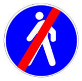 Figura e pyetjes: Sinjali në figurë tregon fundin e një zone ose të një rruge të rezervuar për këmbësore.