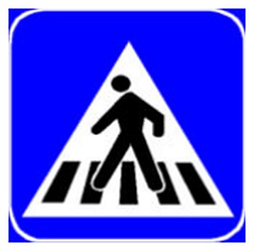 Figura e pyetjes: Sinjali në figurë tregon një vendkalim këmbësorësh të parregulluar me semafor.