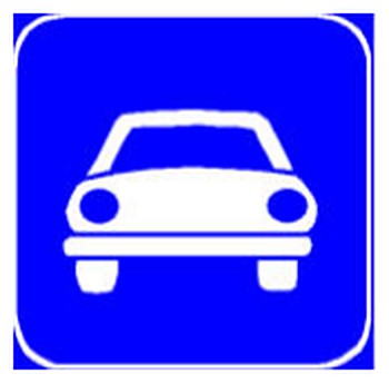 Figura e pyetjes: Sinjali në figurë tregon fillimin e një rruge të rezervuar për qarkullimin e mjeteve me motor.