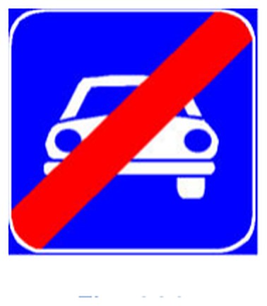 Figura e pyetjes: Sinjali në figurë tregon fundin e vlefshmërisë së një rruge të rezervuar për mjetet me motor.