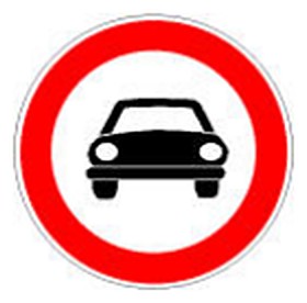 Figura e pyetjes: Sinjali në figurë ndalon qarkullimin për mjetet me motor, përjashtuar ato me dy rrota.