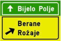 Slika uz pitanje: Na slici je prikazan saobraćajni znak: