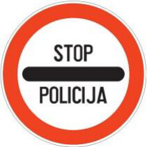Slika uz pitanje: Na slici je prikazan saobraćajni znak: